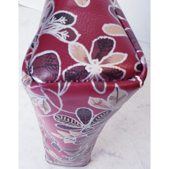 NWT CAVALCANTI Collection Italian Large Floral Clutch Wristlet Handbag Purse Red - Picture 7 of 16